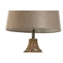 DKD Home Decor Lámpara de Sobremesa de Ratán y Lino Beige