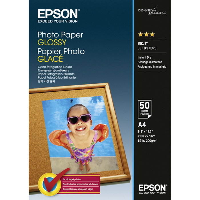 Epson Papel Fotográfico Glossy A4 50 Hojas 200g C13S042539