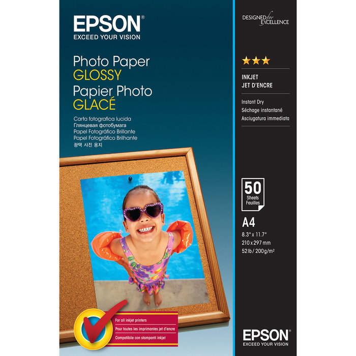 Epson Photo Paper Glossy A4 50 Hojas 200 g/m² Epson Photo Paper Glossy A4 50 Hojas 200 g/m²