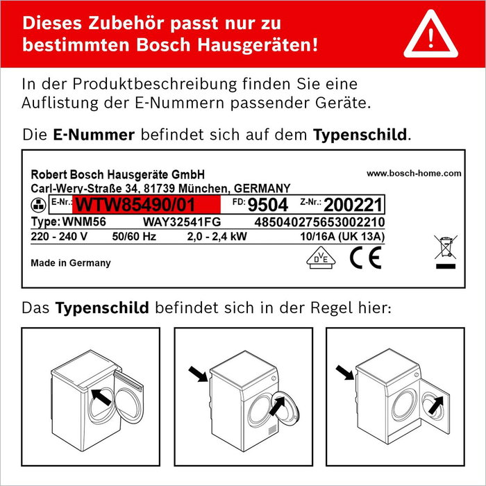 Bosch WTZ11400 Kit Apilable con Bandeja Deslizante 60 cm Blanco
