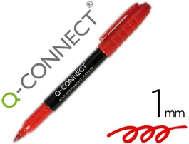 Q-connect Rotulador Permanente para CD/DVD Punta Fibra Redonda 1 mm Color Rojo