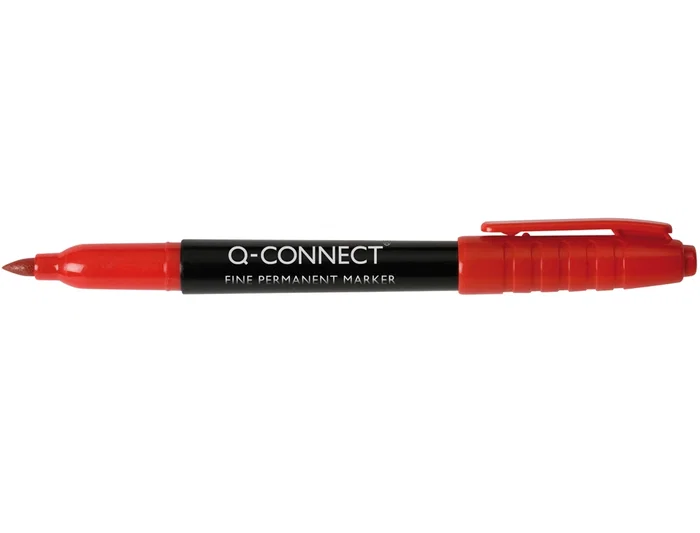 Q-connect Rotulador Permanente para CD/DVD Punta Fibra Redonda 1 mm Color Rojo