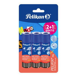 PELIKAN Pegamento en barra Pelifix 20g Mediana Blíster de 2+1 (Set de 12)