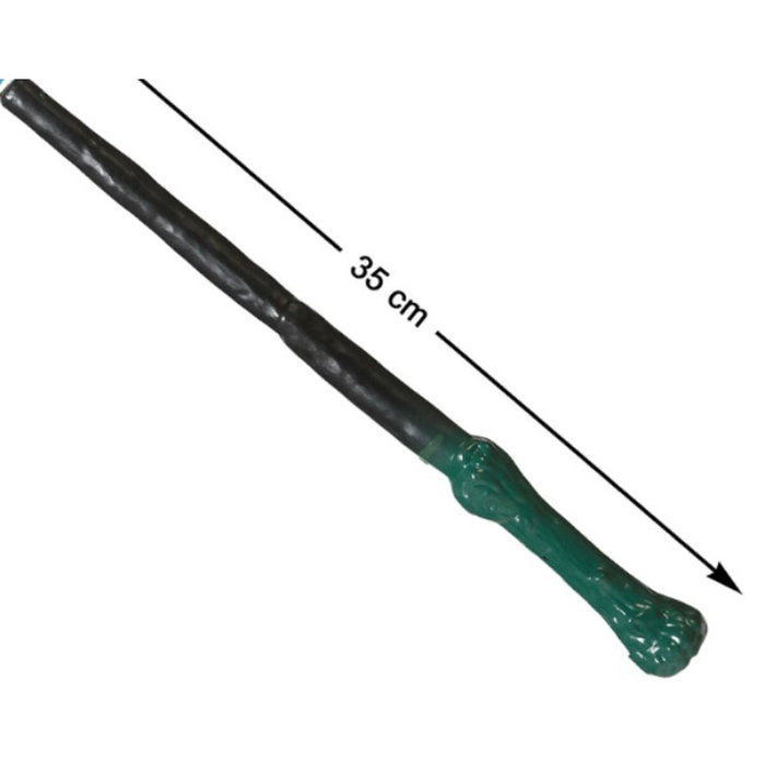 Atosa Varita Mágica Gris con Empuñadura Verde de 35 cm para Mago o Hechicero Atosa Varita Mágica Gris con Empuñadura Verde de 35 cm para Mago o Hechicero