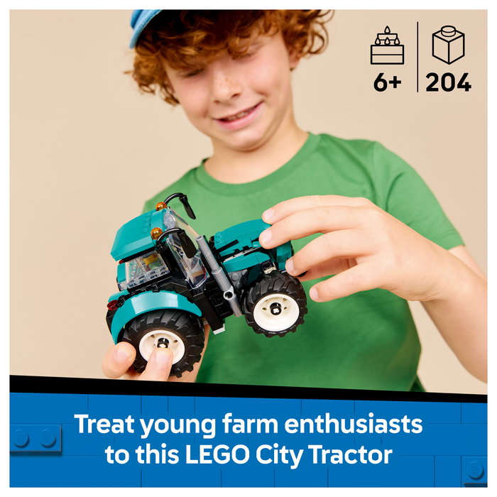 LEGO City Tractor 60498 - Set de construcción de 204 piezas