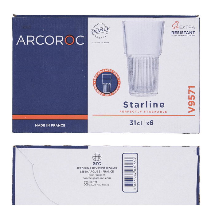 Caja 6 Vasos Altos Tensionados Starline Arcoroc 31 cL Caja 6 Vasos Altos Tensionados Starline Arcoroc 31 cL