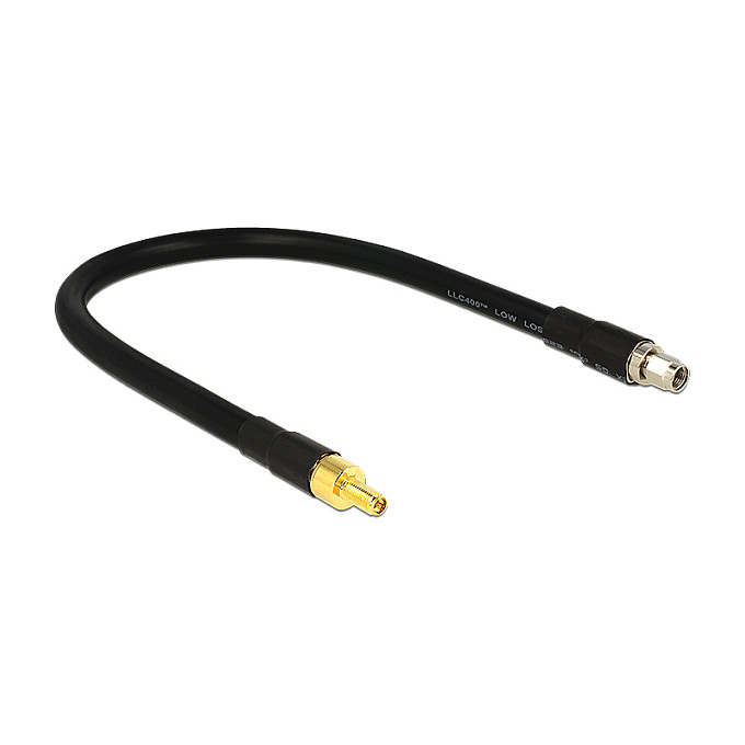 DeLOCK Cable Adaptador RP-SMA Macho a Hembra 0.4m - Baja Pérdida CFD400