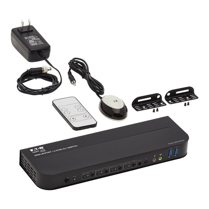 Eaton Tripp Lite 4-Port DisplayPort/USB KVM Switch 4K 60 Hz HDR HDCP 2.2 IR DP 1.4 USB Sharing