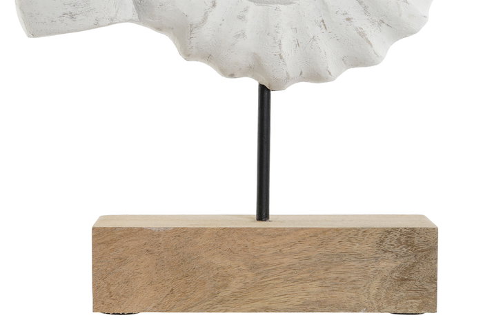 DKD Home Decor 7.5 x 38.5 x 29 cm Decoracion Mediterraneo Blanco Natural Mango Hierro Caracola