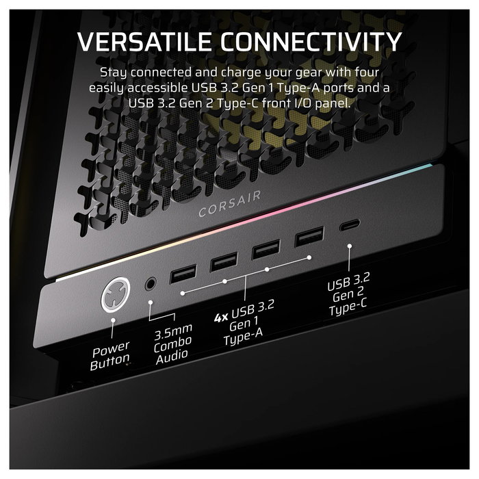 Corsair 5000D RS ARGB Schwarz Midi Tower ATX Gaming Gehäuse Negro para Juego