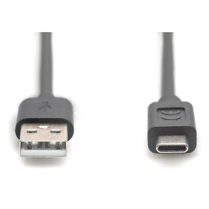 Digitus Cable de conexión USB 2.0 USB-A a USB-C, 3 metros, Negro, para transferencia de datos hasta 480 Mbit/s