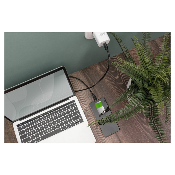 Digitus Cable de conexión USB 2.0 USB-A a USB-C, 3 metros, Negro, para transferencia de datos hasta 480 Mbit/s