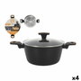 Cacerola Con Tapa MasterChef 28 cm 2,5 mm (4 Unidades)