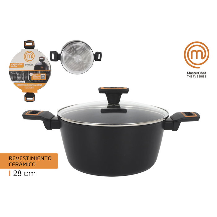 Cacerola Con Tapa MasterChef 28 cm 2,5 mm (4 Unidades)
