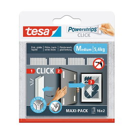 Tesa Powerstrips CLICK MEDIUM 5.4kg autoadhesivo 16x2