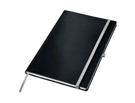 Leitz Cuaderno de tapa dura A4 con 80 hojas cuadriculadas negro satinado