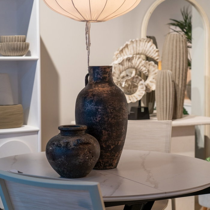 Jarrón Marrón Terracota Decoración 26 X 28 X 22 cm