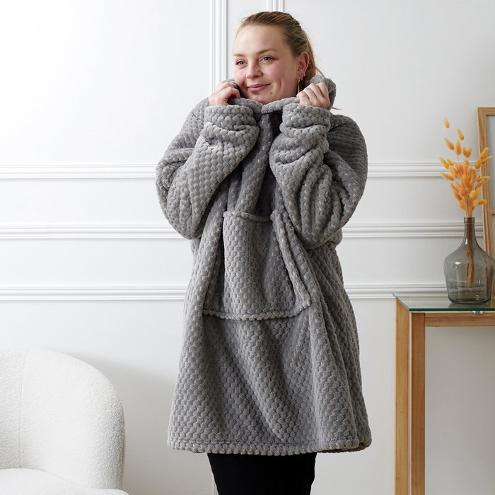 Home Deco Factory Sudadera con Bolsillo y Capucha Colección Natural Talla Única 115x85 cm