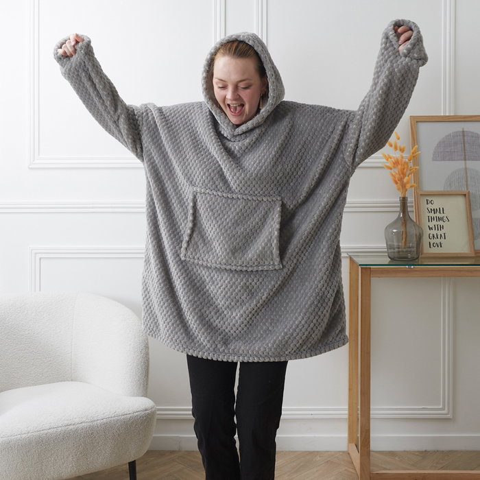 Home Deco Factory Sudadera con Bolsillo y Capucha Colección Natural Talla Única 115x85 cm