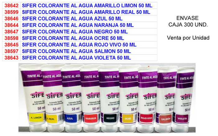 Sifer Colorante al Agua Violeta 50 ml Sifer Colorante al Agua Violeta 50 ml