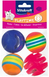 Vitakraft Surtido 2 Bolas Plástico + 2 Bolas Goma para Gato