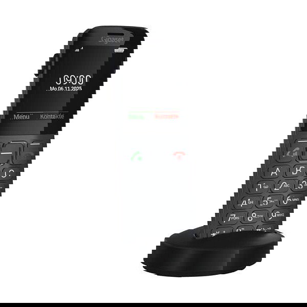 Gigaset Comfort 600 SIM - Teléfono móvil de barra con 4G, pantalla 2.4", Bluetooth 5.0, batería 1000 mAh extraíble, color negro y gris