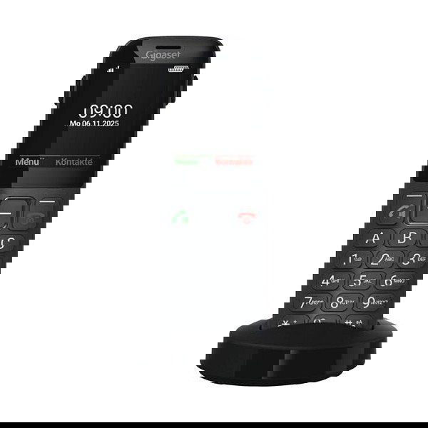 Gigaset Comfort 600 SIM - Teléfono móvil de barra con 4G, pantalla 2.4", Bluetooth 5.0, batería 1000 mAh extraíble, color negro y gris