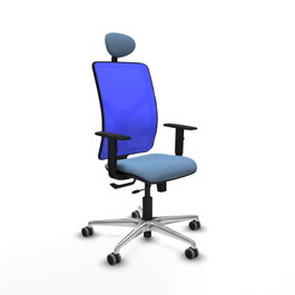 PIQUERAS Y CRESPO Silla de oficina Motilla Azul con mecanismo Sincro/Traslack