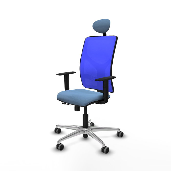 PIQUERAS Y CRESPO Silla de oficina Motilla Azul con mecanismo Sincro/Traslack