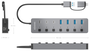 Aisens Hub USB 3.1 Gen1 con 8 Puertos y Botones Independientes, Gris