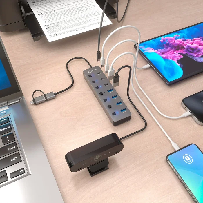 Aisens Hub USB 3.1 Gen1 con 8 Puertos y Botones Independientes, Gris Aisens Hub USB 3.1 Gen1 con 8 Puertos y Botones Independientes, Gris