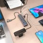 Aisens Hub USB 3.1 Gen1 con 8 Puertos y Botones Independientes, Gris