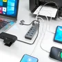Aisens Hub USB 3.1 Gen1 con 8 Puertos y Botones Independientes, Gris