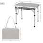 Aktive Mesa plegable camping maletín antideslizante beige con red auxiliar