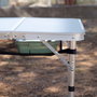 Aktive Mesa plegable camping maletín antideslizante beige con red auxiliar