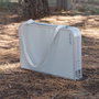 Aktive Mesa plegable camping maletín antideslizante beige con red auxiliar