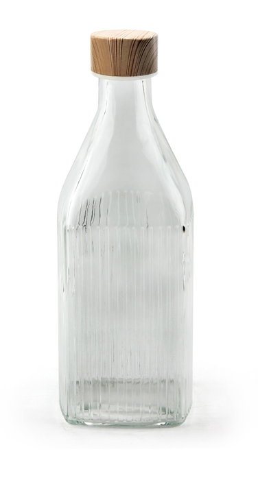 La Mediterranea Botella de Vidrio Cuadrada con Tapa de Metal Wood 1L (Pack de 24)移 La Mediterranea Botella de Vidrio Cuadrada con Tapa de Metal Wood 1L (Pack de 24)移