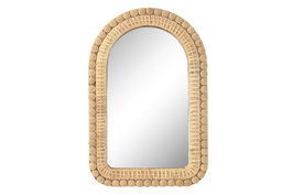 DKD Home Decor Espejo de Ratán y Cristal Natural