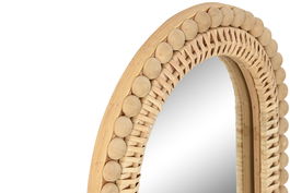 DKD Home Decor Espejo Scandi Ratán y Cristal Natural 3 x 45.5 x 30 cm (2 Unidades)