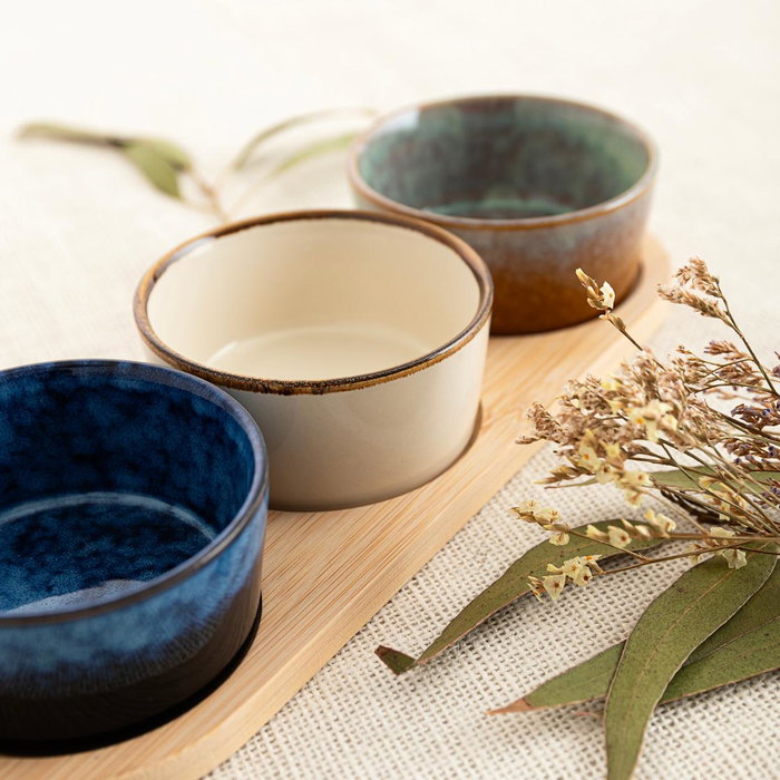 Tabla Aperitivo Bambú Cerámica Moana Bidasoa 29x10x4,5 cm Tabla Aperitivo Bambú Cerámica Moana Bidasoa 29x10x4,5 cm