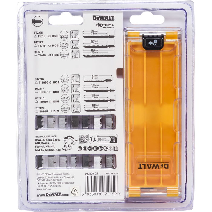 DeWalt DT2298-QZ Juego de hojas para sierra caladora, 14 piezas