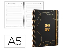 Liderpapel Agenda de oficina 2027 día página A5 negro