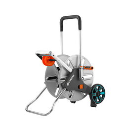 Gardena 18550-20 Carretera para Manguera CleverRoll L Easy Metal, Manual, para 100 m, Negro