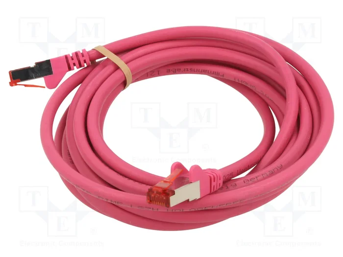 GOOBAY Patch cord S/FTP Cat 6 de 3m con RJ45 rosa