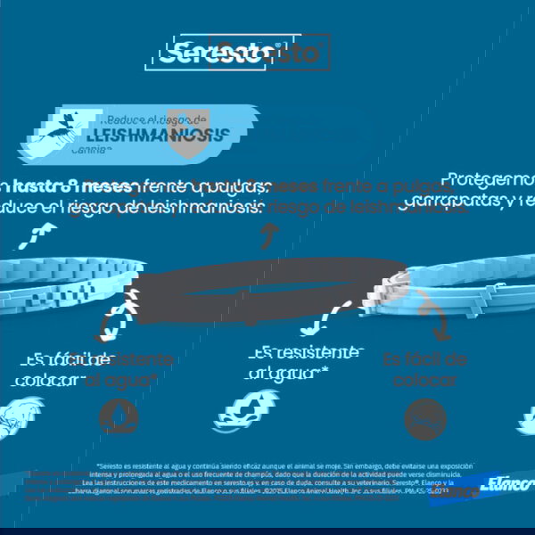 Elanco Seresto Collar Antiparasitario para Perros hasta 8 kg, 38 cm de Longitud, 1.25 g