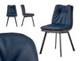 Giftdecor Sillón Azul con Respaldo de Botones y Borde Gris 62 x 85 x 47 cm (Set de 2)