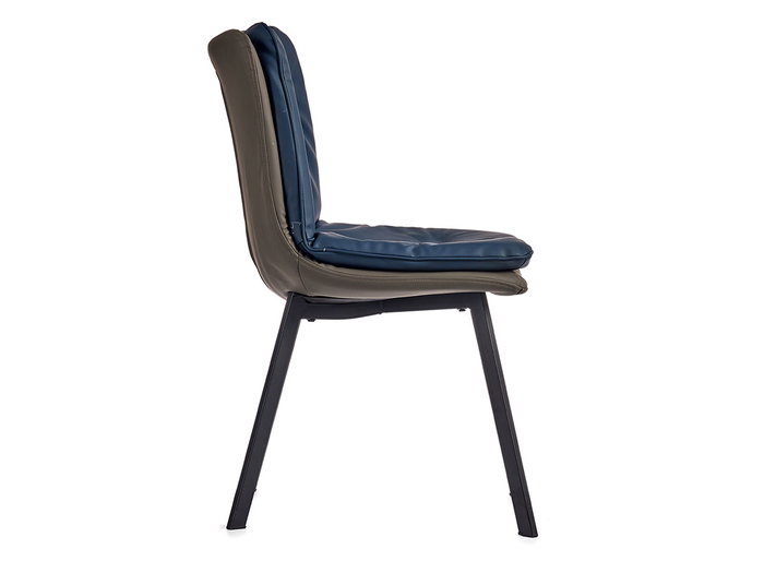 Giftdecor Sillón Azul con Respaldo de Botones y Borde Gris 62 x 85 x 47 cm (Set de 2)