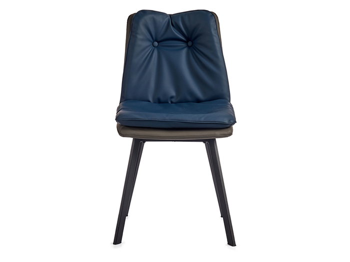 Giftdecor Sillón Azul con Respaldo de Botones y Borde Gris 62 x 85 x 47 cm (Set de 2)