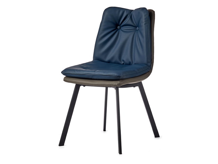 Giftdecor Sillón Azul con Respaldo de Botones y Borde Gris 62 x 85 x 47 cm (Set de 2)