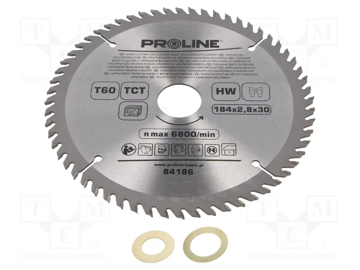 PROLINE Sierra circular de 184 mm con 60 dientes para madera PROLINE Sierra circular de 184 mm con 60 dientes para madera